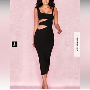 HOUSE OF CB MIYA Black Cutout Midi Dress